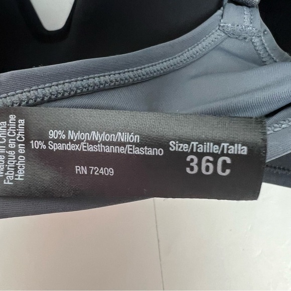 Rene ROFE Women’s Bras Sz 36C Lot/2 Gray & Black Wire-free Lightly Padded - Picture 5 of 9